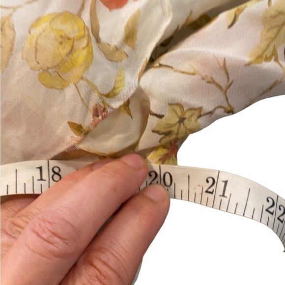 Zara Cream Fall floral chiffon ruffle wrap dress Fairycore Boho western feminine - Picture 13 of 16